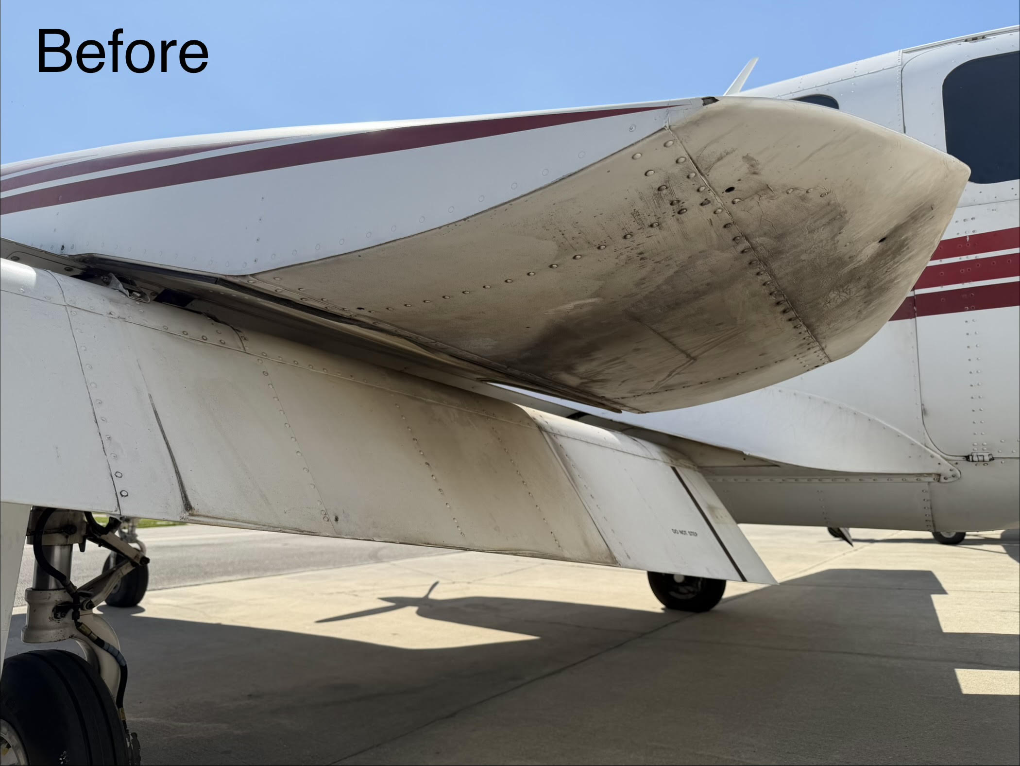 Piper Navajo heavy degrease - Before