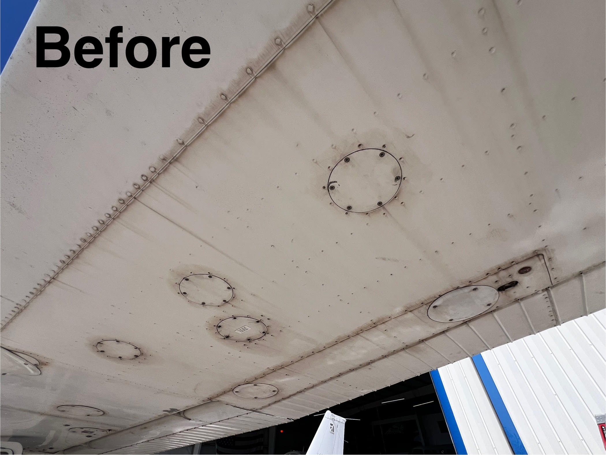 Cessna 172 underwing degrease - Before